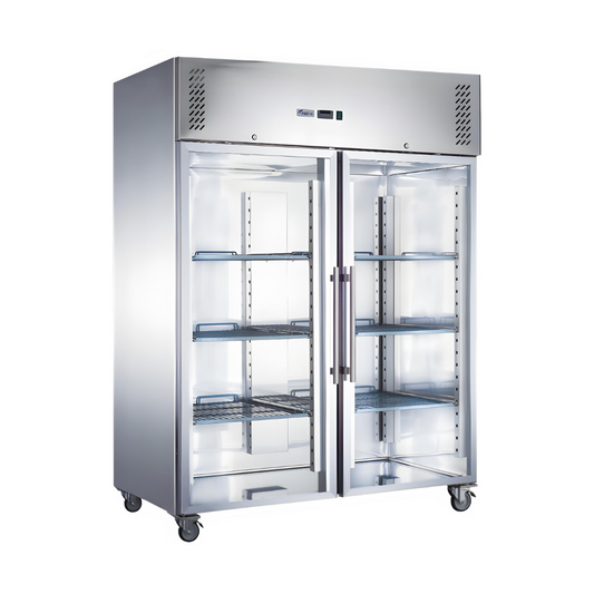 FED-X S/S Two Full Glass Door Upright Fridge - XURC1200G2V