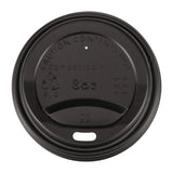 Fiesta Compostable Lid for Hot Cups- Black 8oz (Sleeve 50)