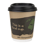 Fiesta Compostable Lid for Hot Cups- Black 8oz (Sleeve 50)