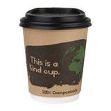 Fiesta Compostable Lid for Hot Cups- Black 8oz (Sleeve 50)