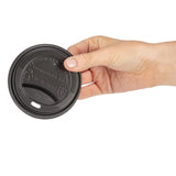 Fiesta Compostable Lid for Hot Cups- Black 12oz/16oz (Sleeve 50)