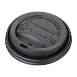 Fiesta Compostable Lid for Hot Cups- Black 12oz/16oz (Sleeve 50)