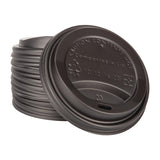 Fiesta Compostable Lid for Hot Cups- Black 12oz/16oz (Sleeve 50)