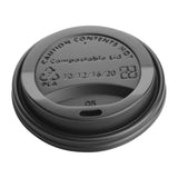 Fiesta Compostable Lid for Hot Cups- Black 12oz/16oz (Sleeve 50)