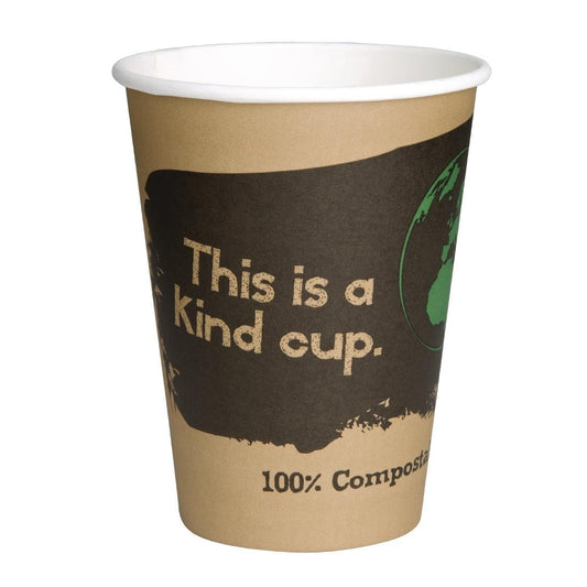 Fiesta Compostable Hot Cup Single Wall 'Kind' 12oz (Sleeve 50)