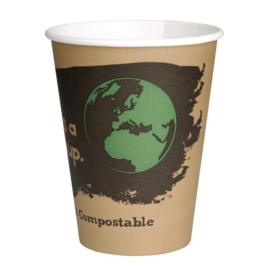 EDLP Fiesta Compostable Hot Cup Single Wall 'Kind' 12oz (Box 1000)