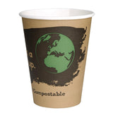 EDLP Fiesta Compostable Hot Cup Single Wall 'Kind' 12oz (Box 1000)