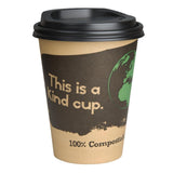 Fiesta Compostable Hot Cup Single Wall 'Kind' 12oz (Sleeve 50)