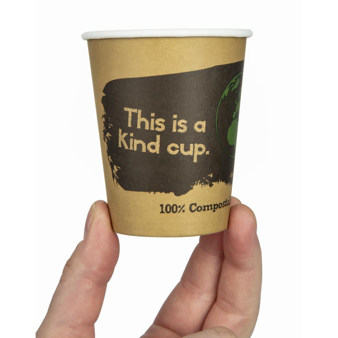 Fiesta Compostable Hot Cup Single Wall 'Kind' 8oz (Sleeve 50)