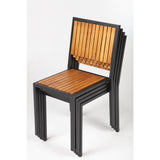 Bolero Steel & Acacia Side Chair (Pack 4)