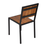 Bolero Steel & Acacia Side Chair (Pack 4)