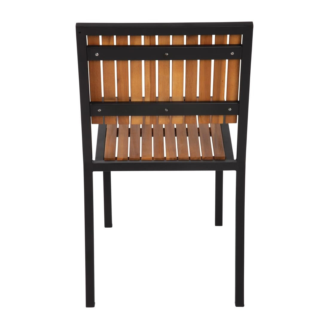 Bolero Steel & Acacia Side Chair (Pack 4)