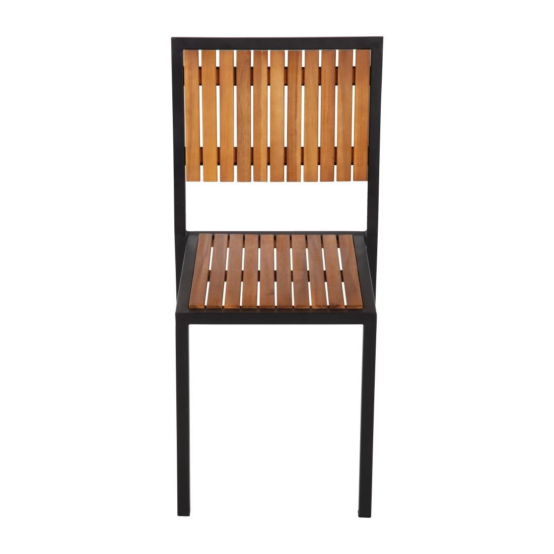 Bolero Steel & Acacia Side Chair (Pack 4)