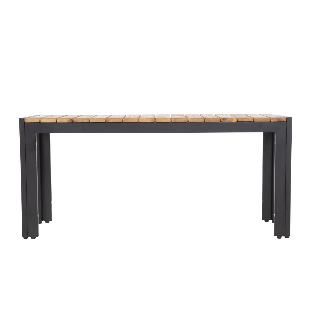 Bolero Steel & Acacia Bench - 1000x350mm (Pack 2)