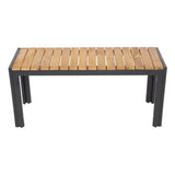 Bolero Steel & Acacia Bench - 1000x350mm (Pack 2)