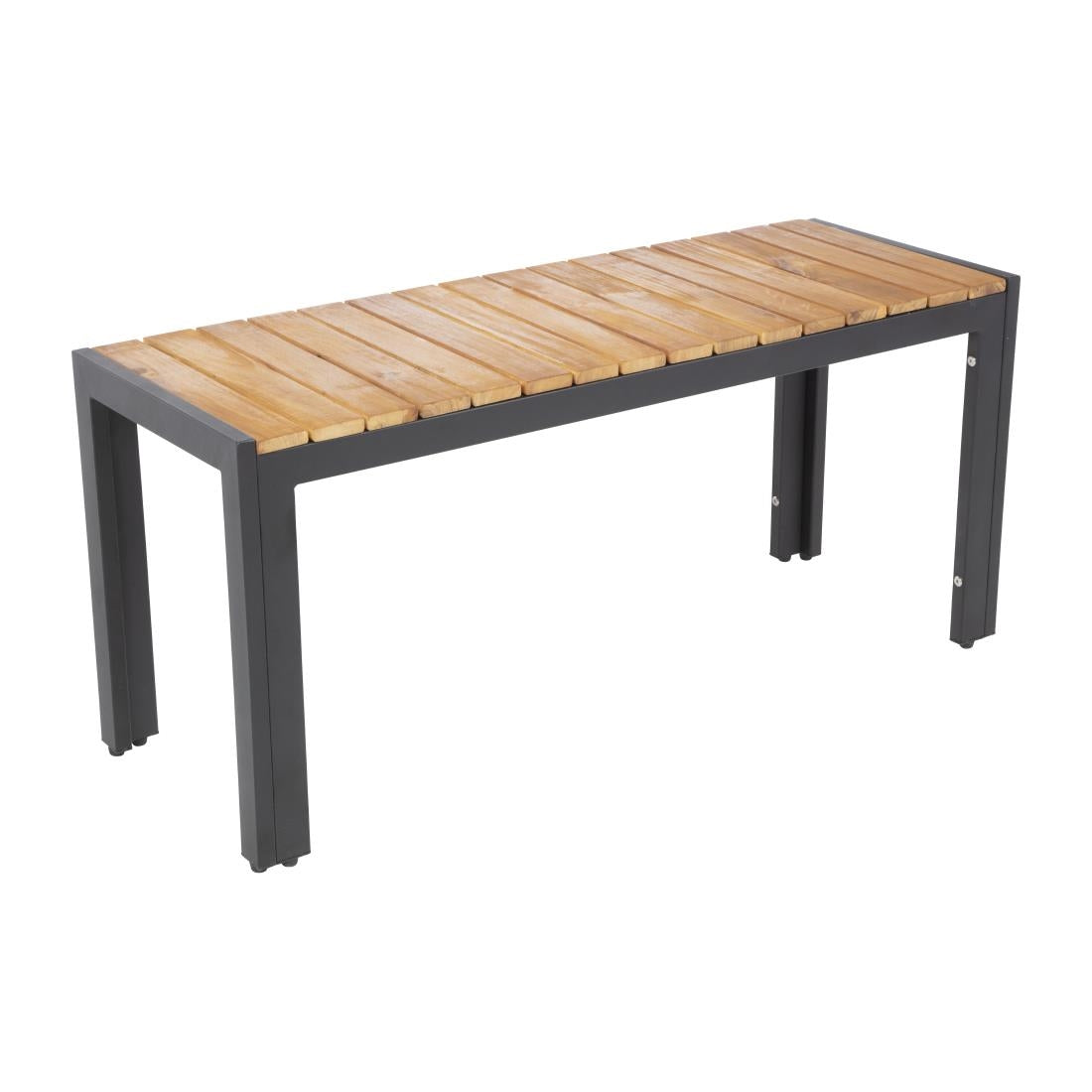 Bolero Steel & Acacia Bench - 1000x350mm (Pack 2)