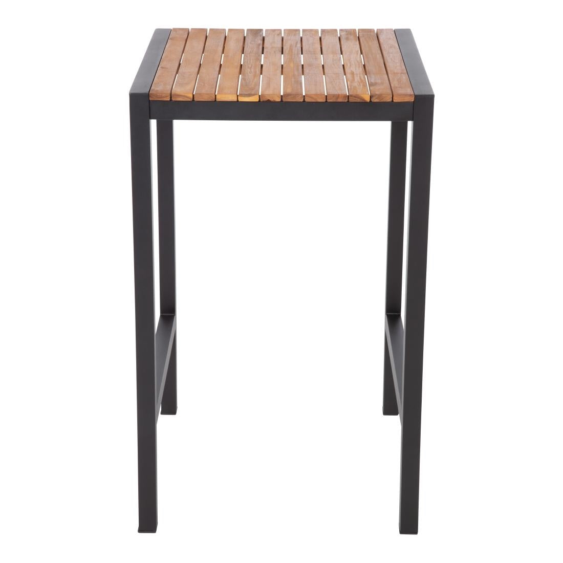 Bolero Steel & Acacia Square Bar Table - 600mm