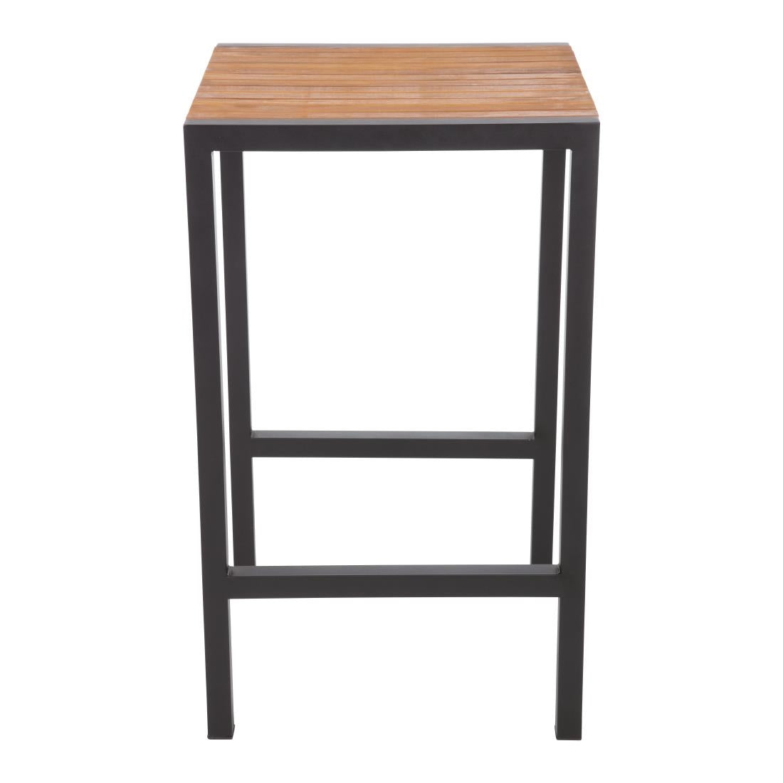 Bolero Steel & Acacia Square Bar Table - 600mm