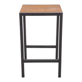 Bolero Steel & Acacia Square Bar Table - 600mm