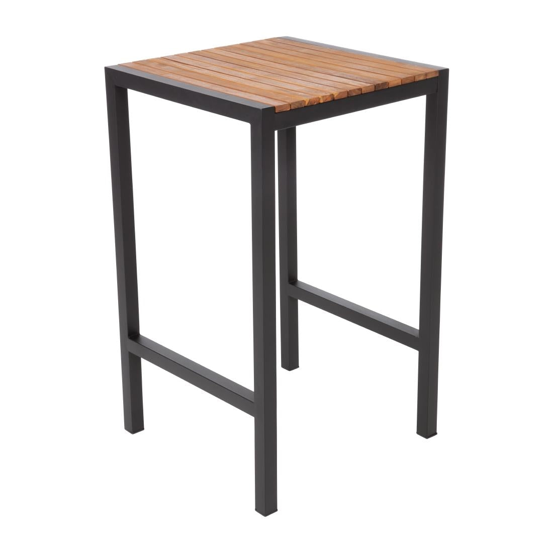 Bolero Steel & Acacia Square Bar Table - 600mm