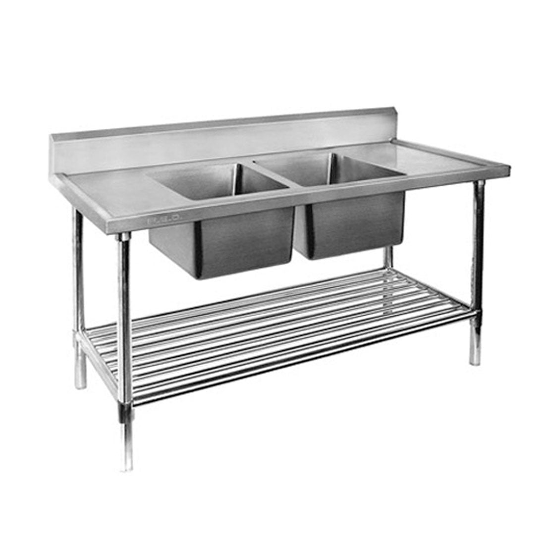 DSB6-1200C/A Double Centre Sink Bench with Pot Undershelf