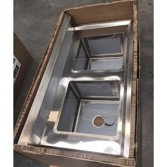 2NDs: Modular System Double Centre Sink Bench with Pot Undershelf - DSB6-1200C/A-NSW2070