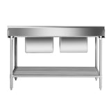 Modular System Double Centre Sink Bench with Pot Undershelf - DSB7-1500C/A