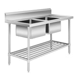 Double Left Sink Bench with Pot Undershelf DSB7-2100L/A