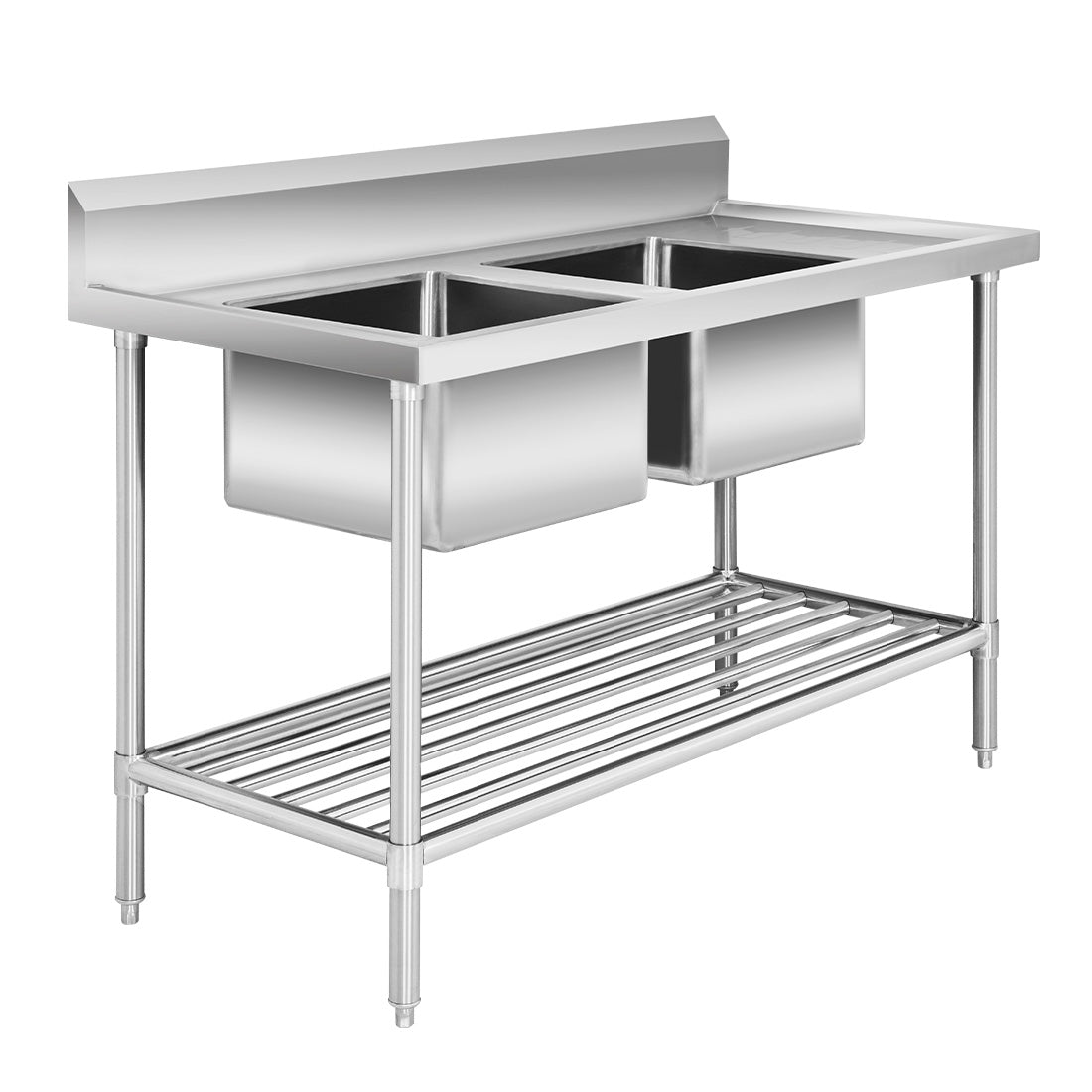 Double Left Sink Bench with Pot Undershelf DSB7-1800L/A
