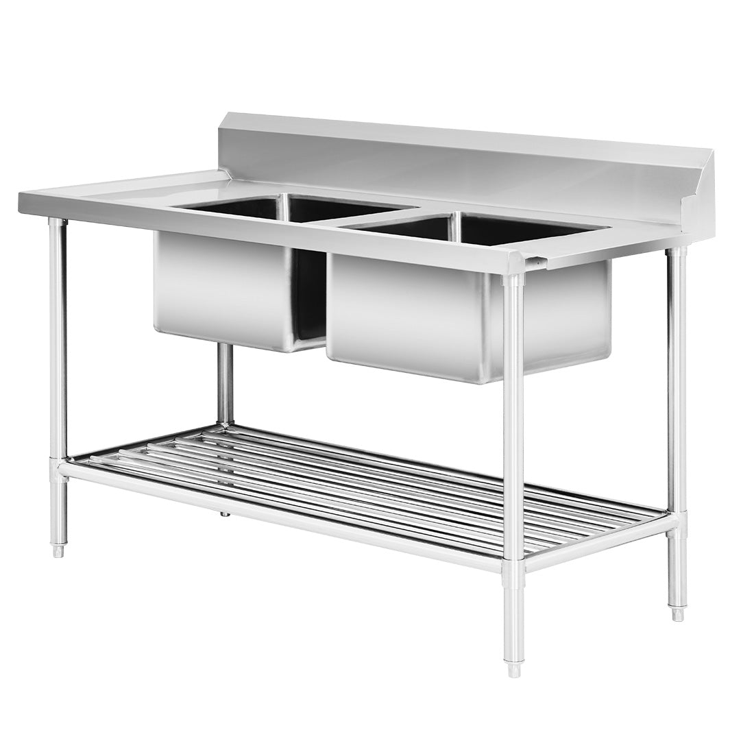 Right Inlet Double Sink Dishwasher Bench - DSBD7-1500R/A