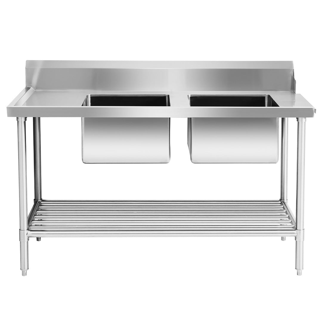 Right Inlet Double Sink Dishwasher Bench - DSBD7-1500R/A