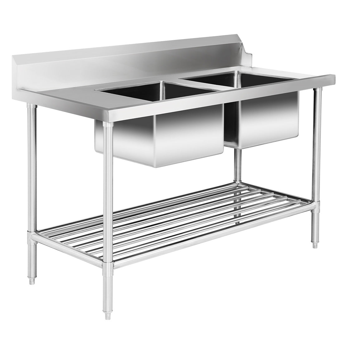 Modular System Double Centre Sink Bench with Pot Undershelf - DSB7-2100C/A