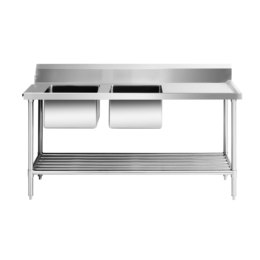 Left Inlet Double Sink Dishwasher Bench DSBD7-1800L/A