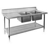 Right Inlet Double Sink Dishwasher Bench - DSBD7-1500R/A