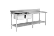 DSBD7-2400L/A Left Inlet Double Sink Dishwasher Bench