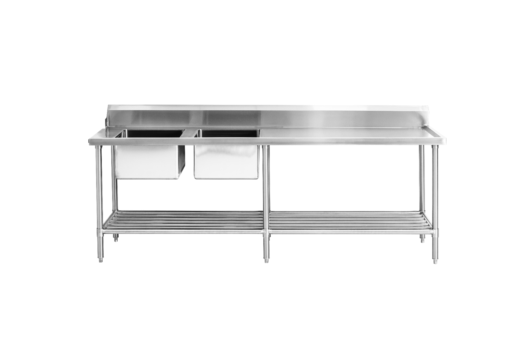 DSBD7-2400L/A Left Inlet Double Sink Dishwasher Bench