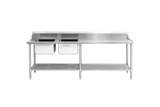 DSBD7-2400L/A Left Inlet Double Sink Dishwasher Bench