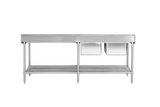 DSBD7-2400L/A Left Inlet Double Sink Dishwasher Bench
