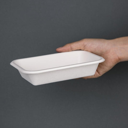 Fiesta Compostable Bagasse Tray - 16oz 8.5 x 5.5 (Pack 50)