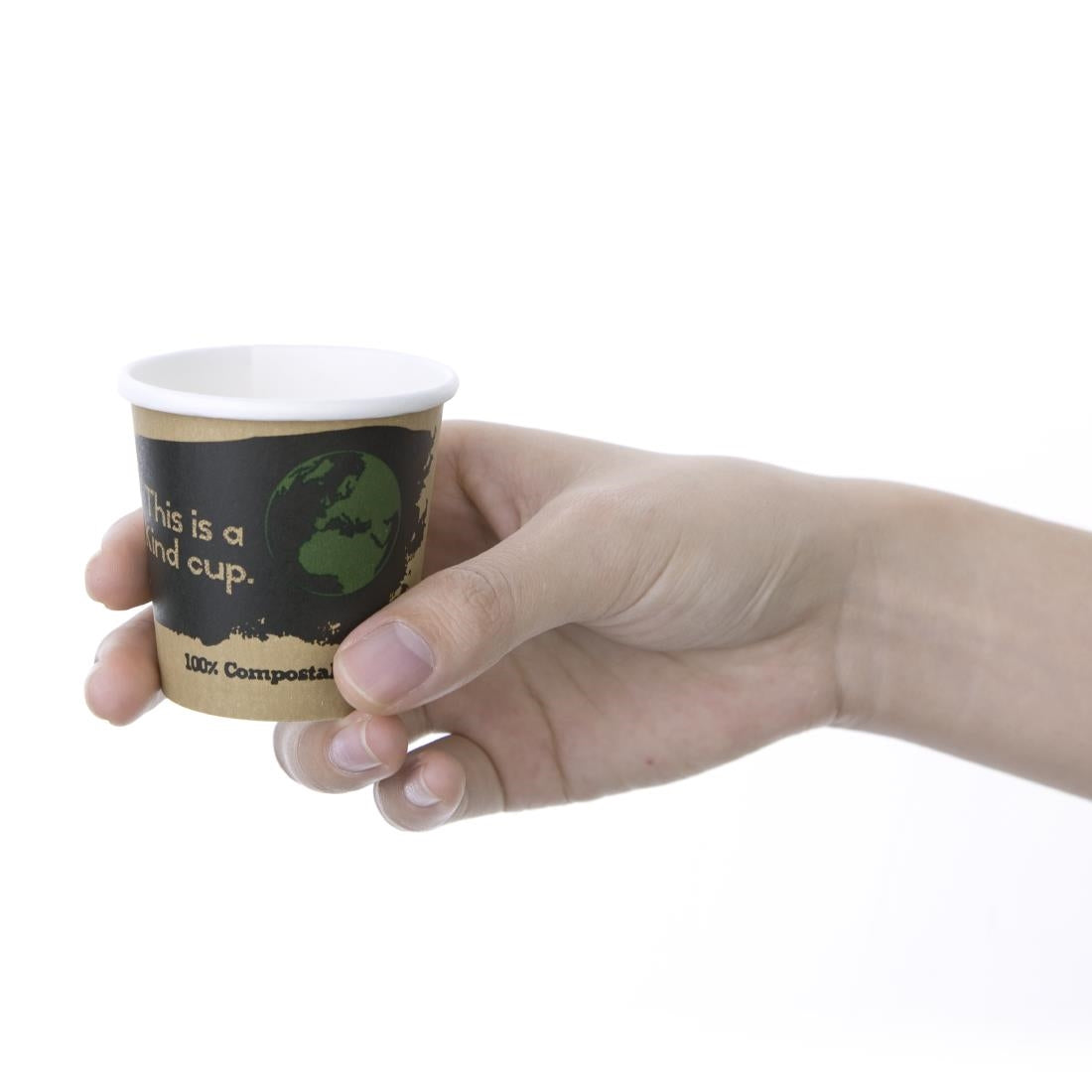 Fiesta Compostable Hot Cup Single Wall 'Kind' 4oz (Sleeve 50)