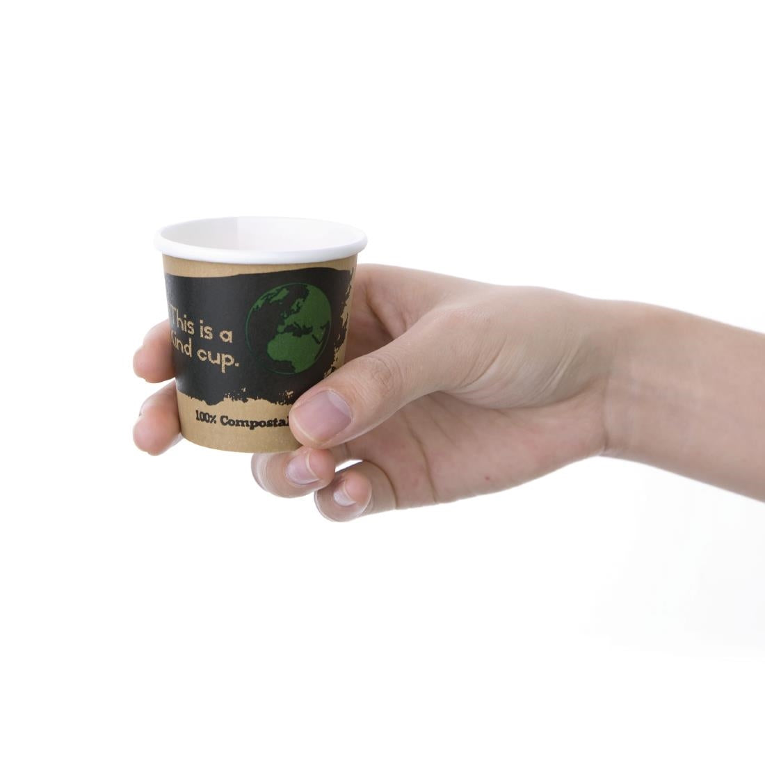 Fiesta Compostable Hot Cup Single Wall 'Kind' 4oz (Sleeve 50)