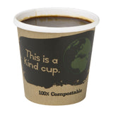 EDLP Fiesta Compostable Hot Cup Single Wall 'Kind' 4oz (Box 1000)