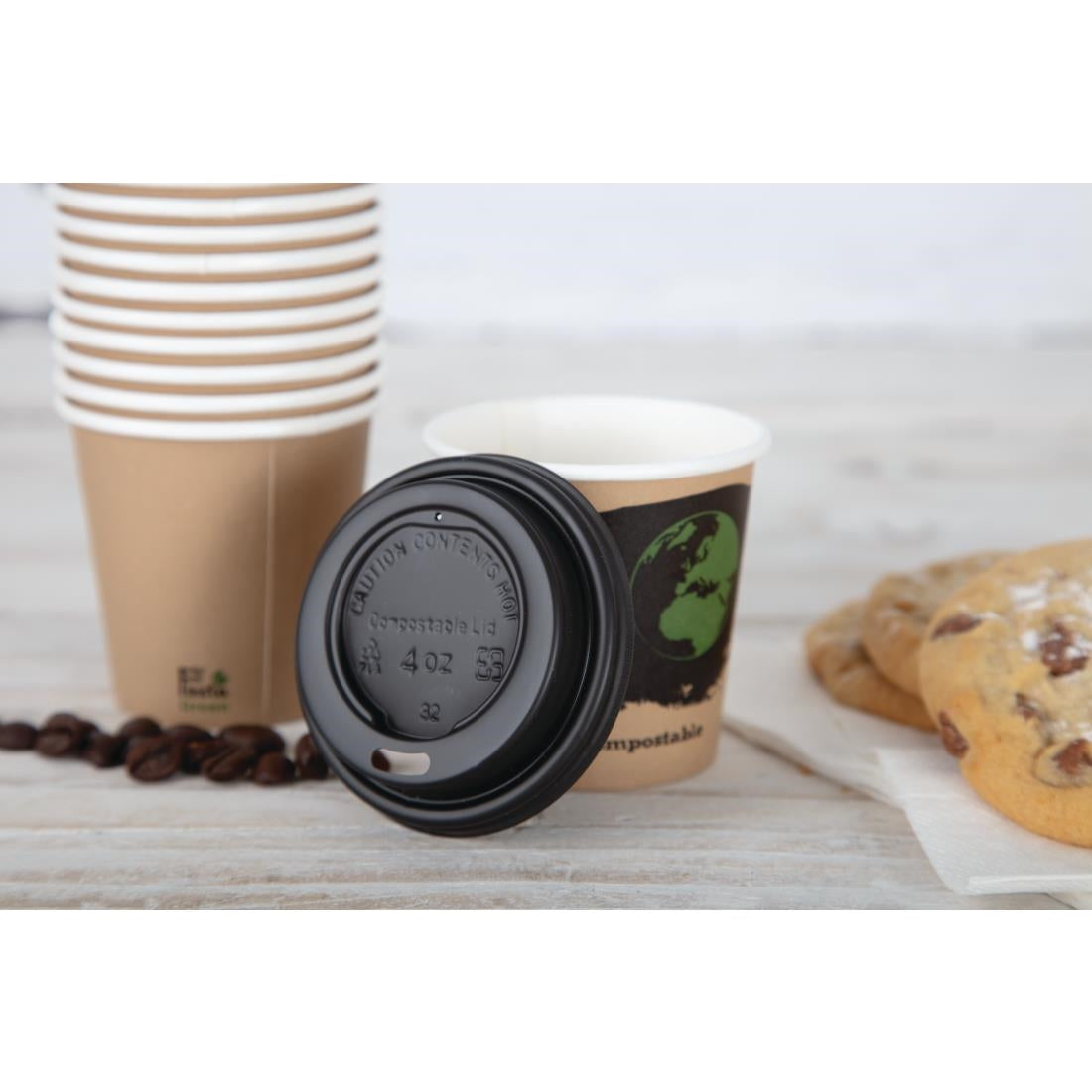 EDLP Fiesta Compostable Hot Cup Single Wall 'Kind' 4oz (Box 1000)