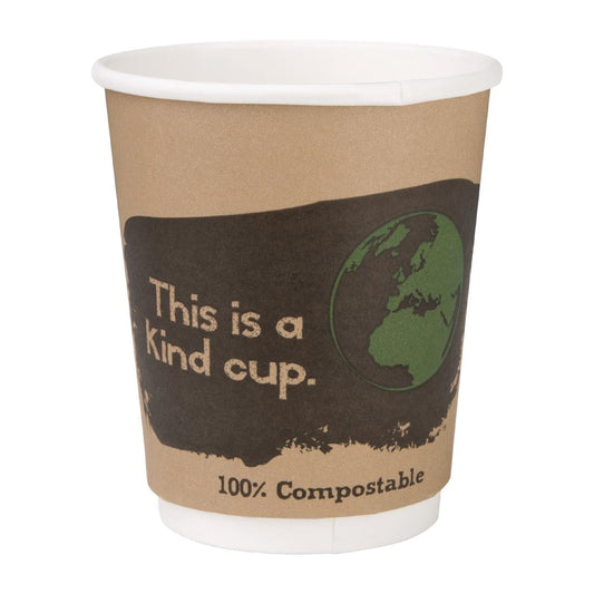 Fiesta Compostable Hot Cup Double Wall 'Kind' 8oz (Box 500)