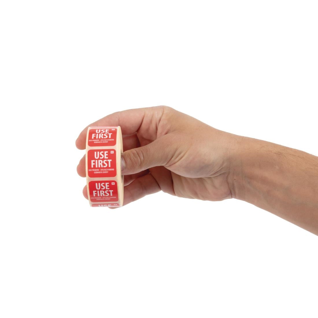 Try First Label Vogue Removable Use First Labels Red - 25mm (Roll 1000) – Newhand Equipment