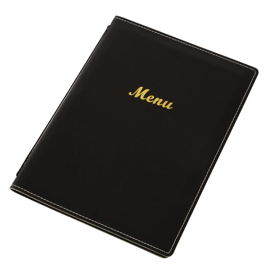 Menu Cover Leatherette Black - A4