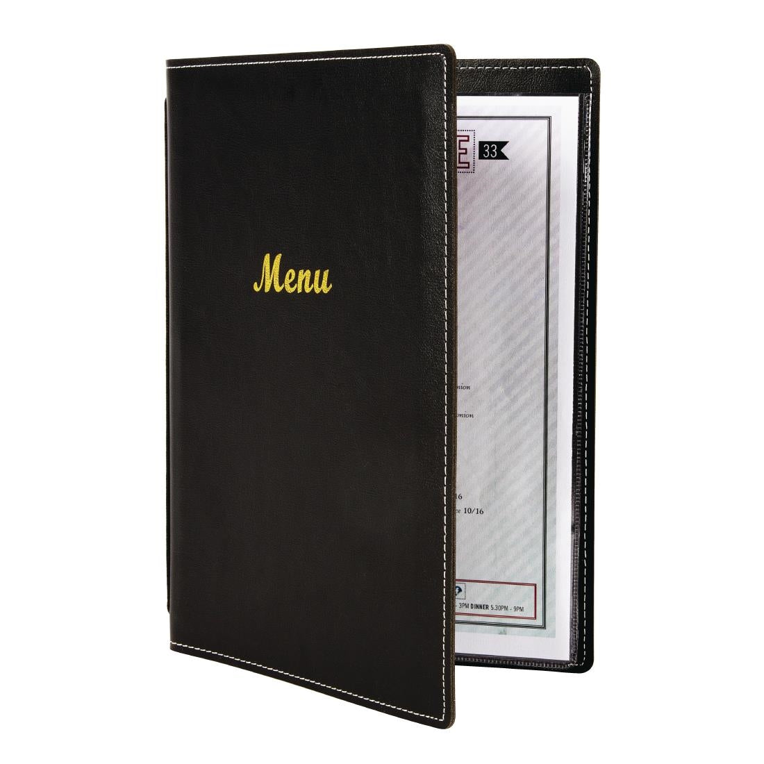 Menu Cover Leatherette Black - A4