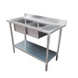 Economic 304 Grade SS Left Double Sink Bench 1500x600x900 with 400 and 500x400x250 sinks 1500-6-DSBL