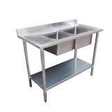 Modular System Double Sink Bench Left Handed 1500x600x900mm - 1500-6-DSBL