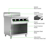 ElectMax 900 Series Induction 4 Burner Cooker with Splashback EIC9-800P